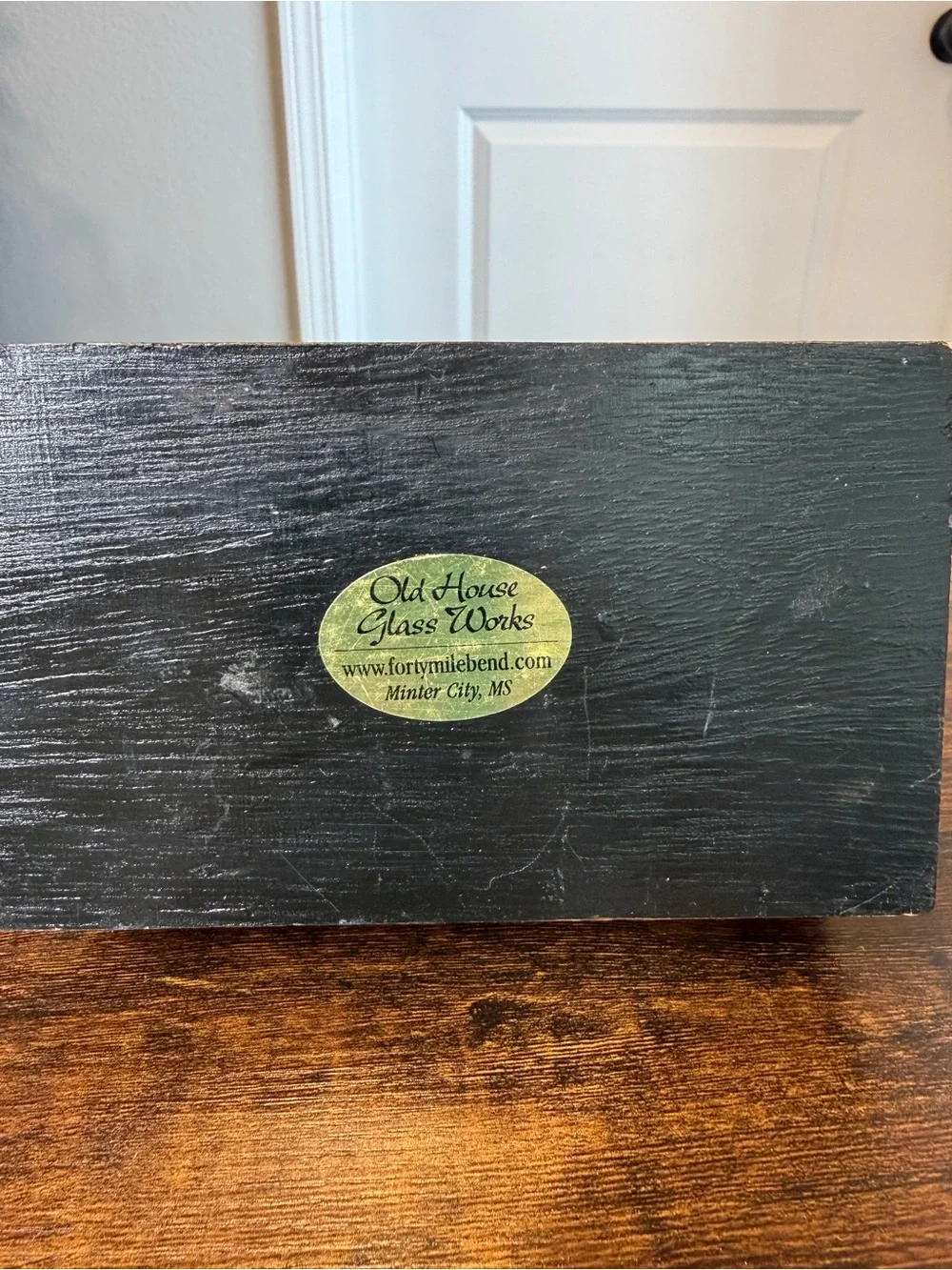 Vintage Old House Glassworks wood keepsake box